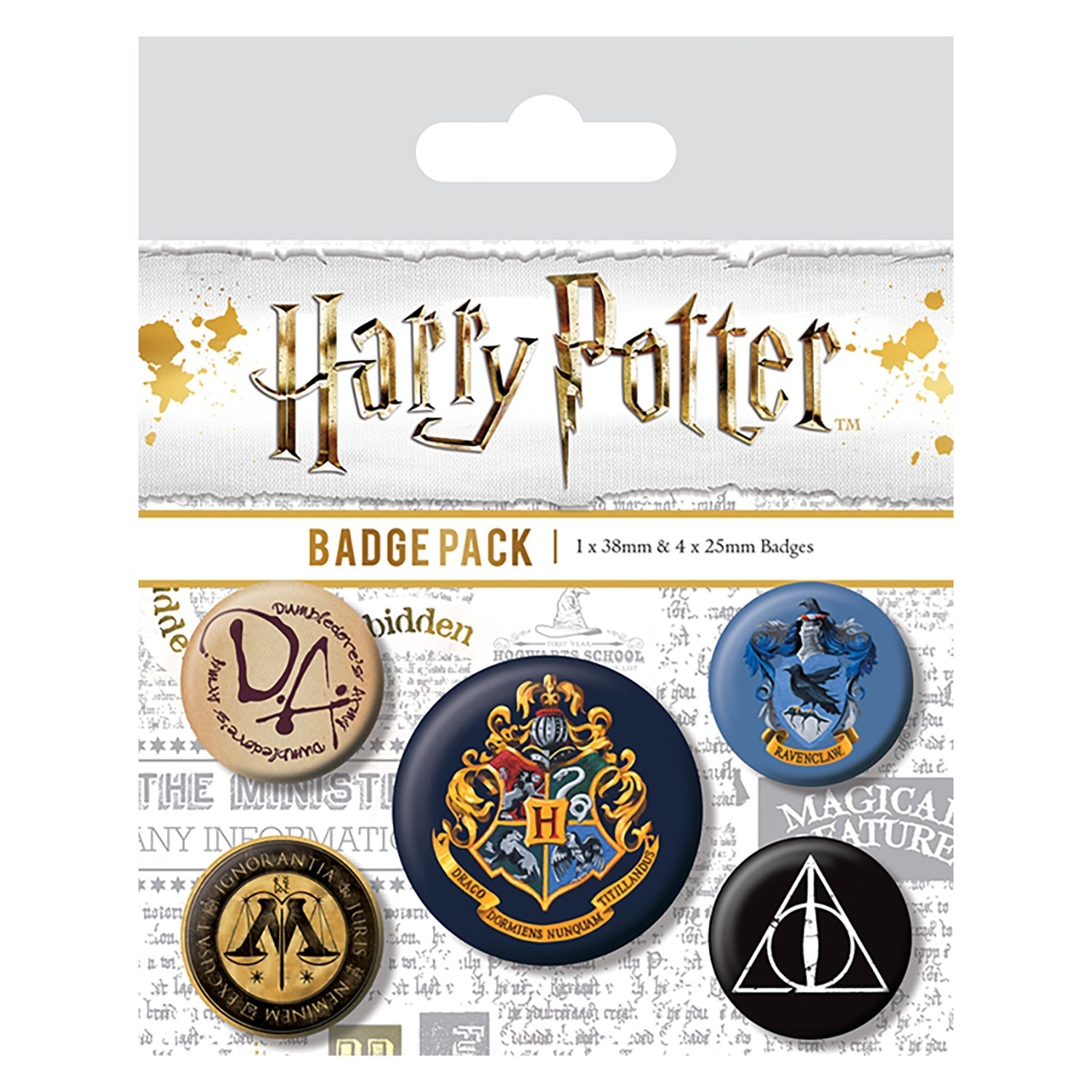 Set de Chapitas Harry Potter - Escudo Hogwarts (Pins)