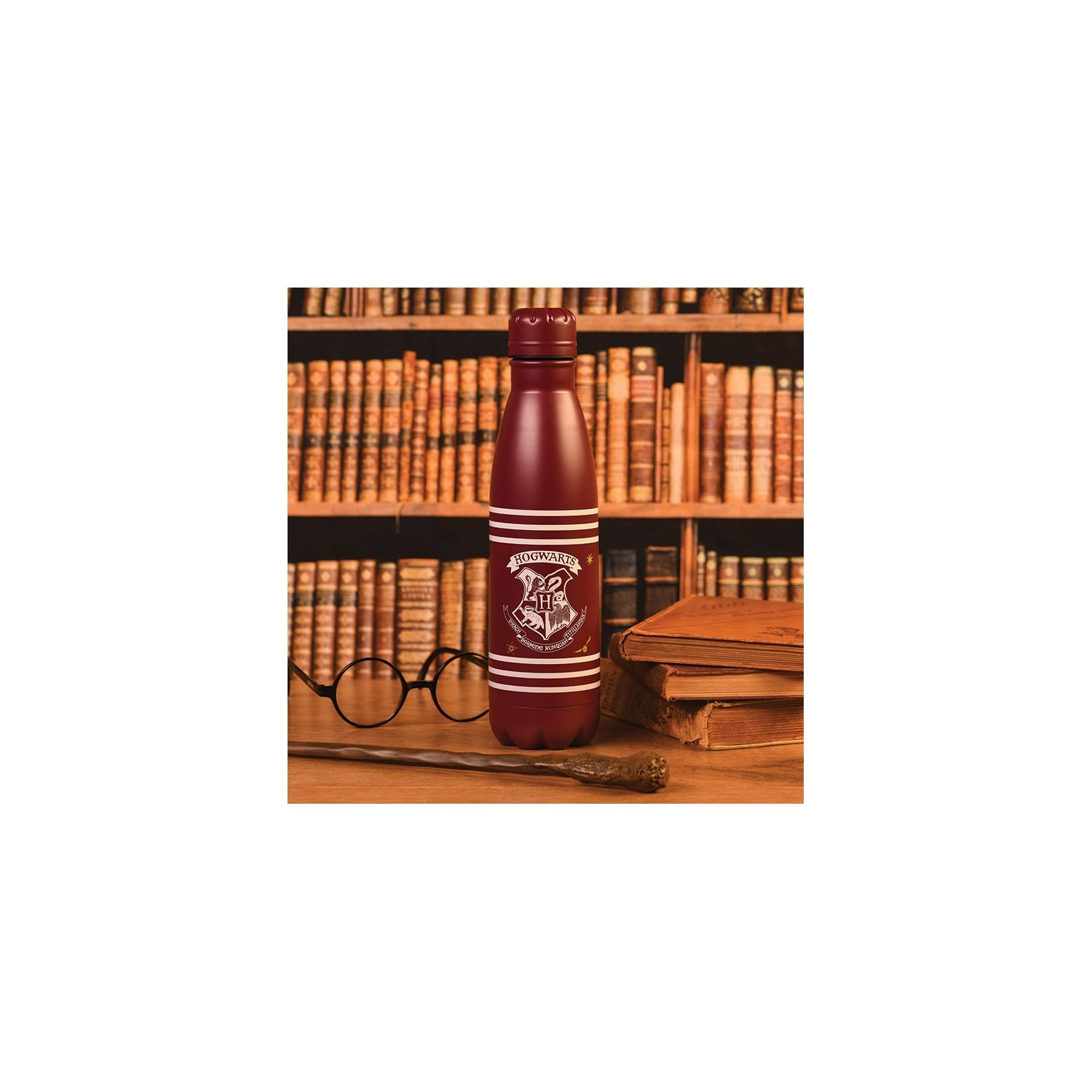 Botella Metálica Harry Potter - Escudo Clásico y Rayas