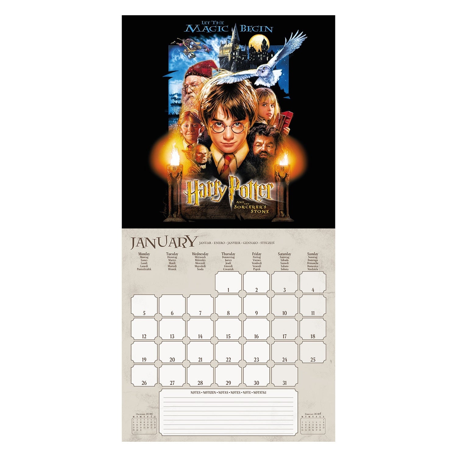 Calendario 2026 Harry Potter - Diseños Coleccionables