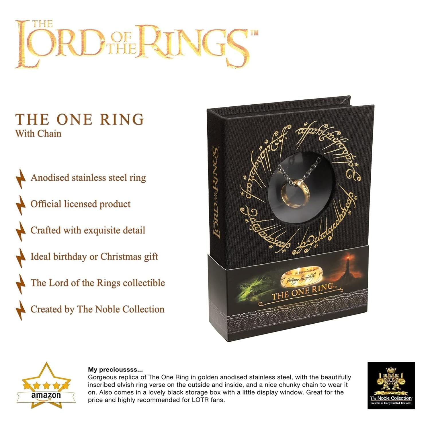 Anillo Único de Acero Inoxidable – El Señor de los Anillos