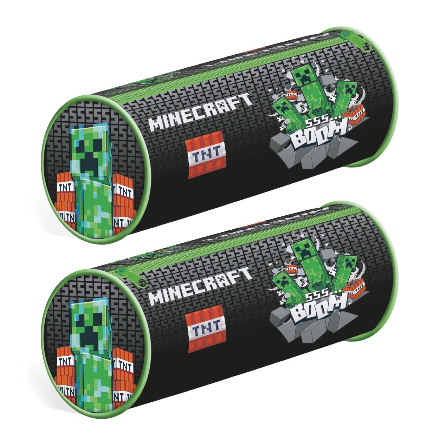 Estuche Minecraft Creeper - Diseño Boom (Forma de Tubo)
